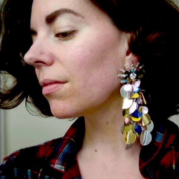 SOLD ✨ Multicolor Large Sequin Earrings - Picture 3 of 5